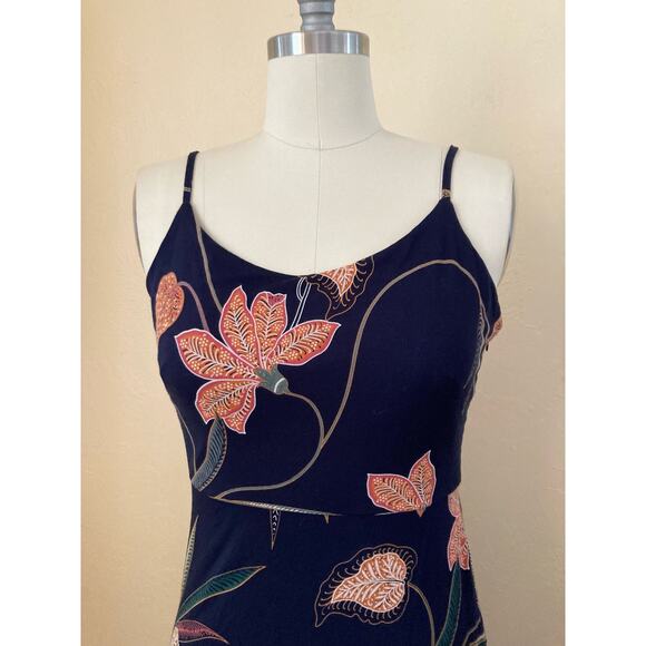 Loft Women's Dress Size 2P Navy Blue Floral Strappy Summer - Picture 5 of 10